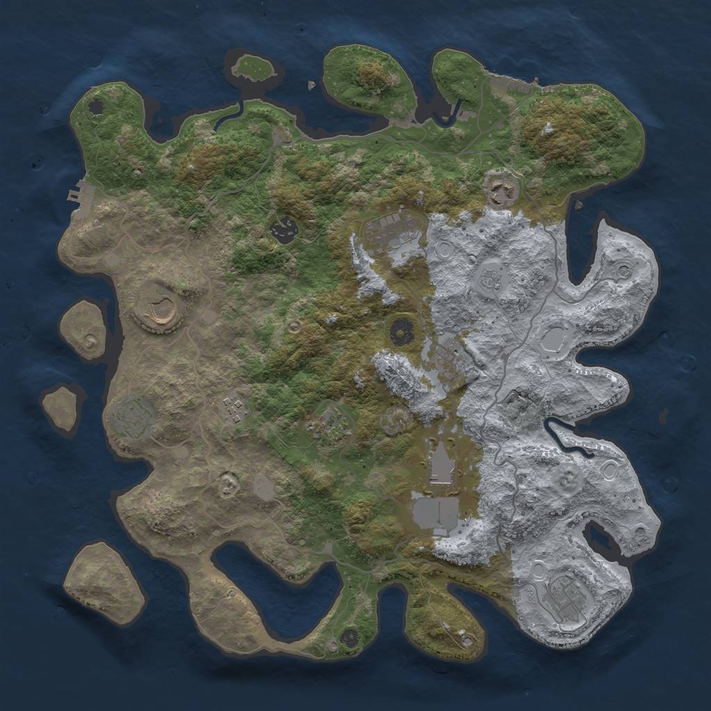 Rust Map: Procedural Map, Size: 4000, Seed: 4863367, 17 Monuments
