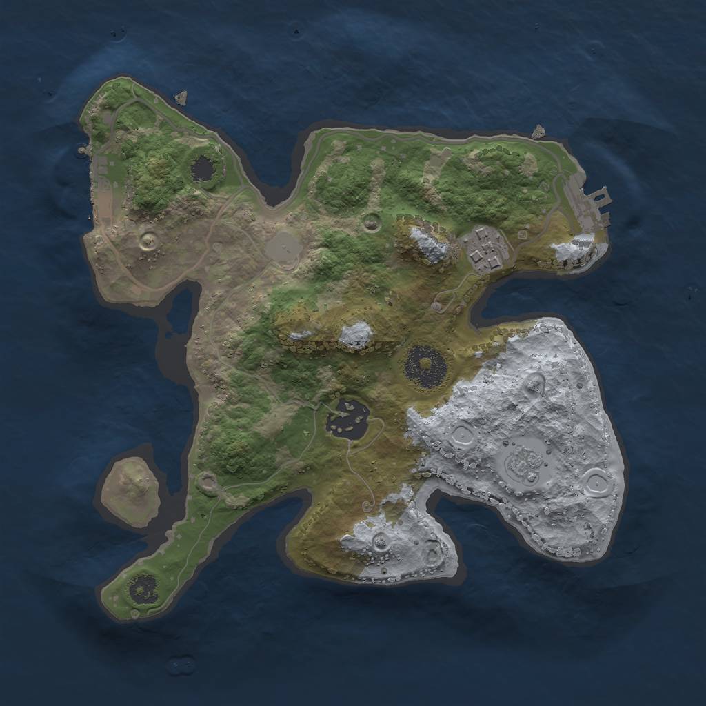 Rust Map: Procedural Map, Size: 2500, Seed: 24689, 8 Monuments