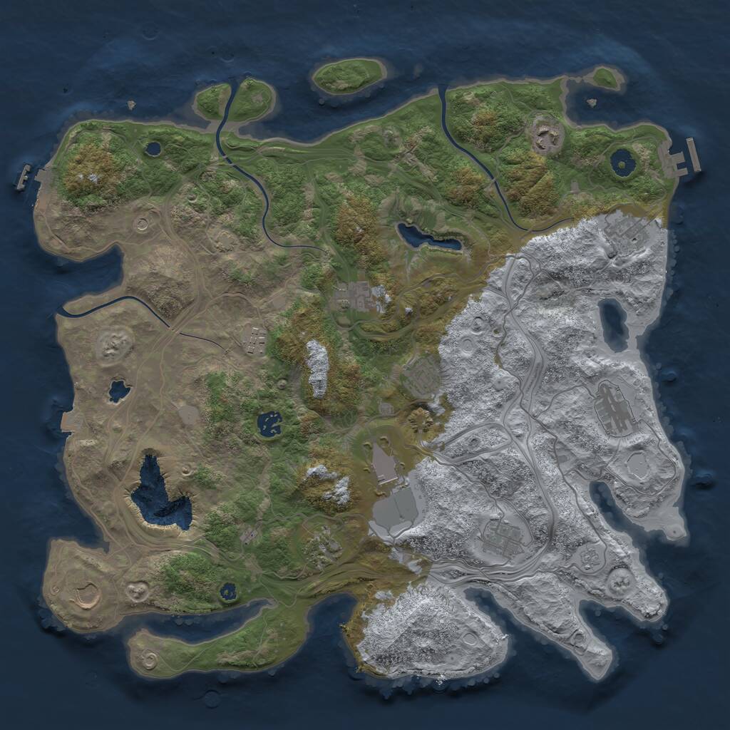 Rust Map: Procedural Map, Size: 4250, Seed: 236984, 17 Monuments