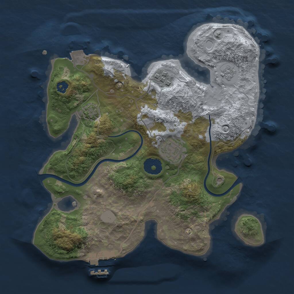 Rust Map: Procedural Map, Size: 2500, Seed: 1221, 6 Monuments