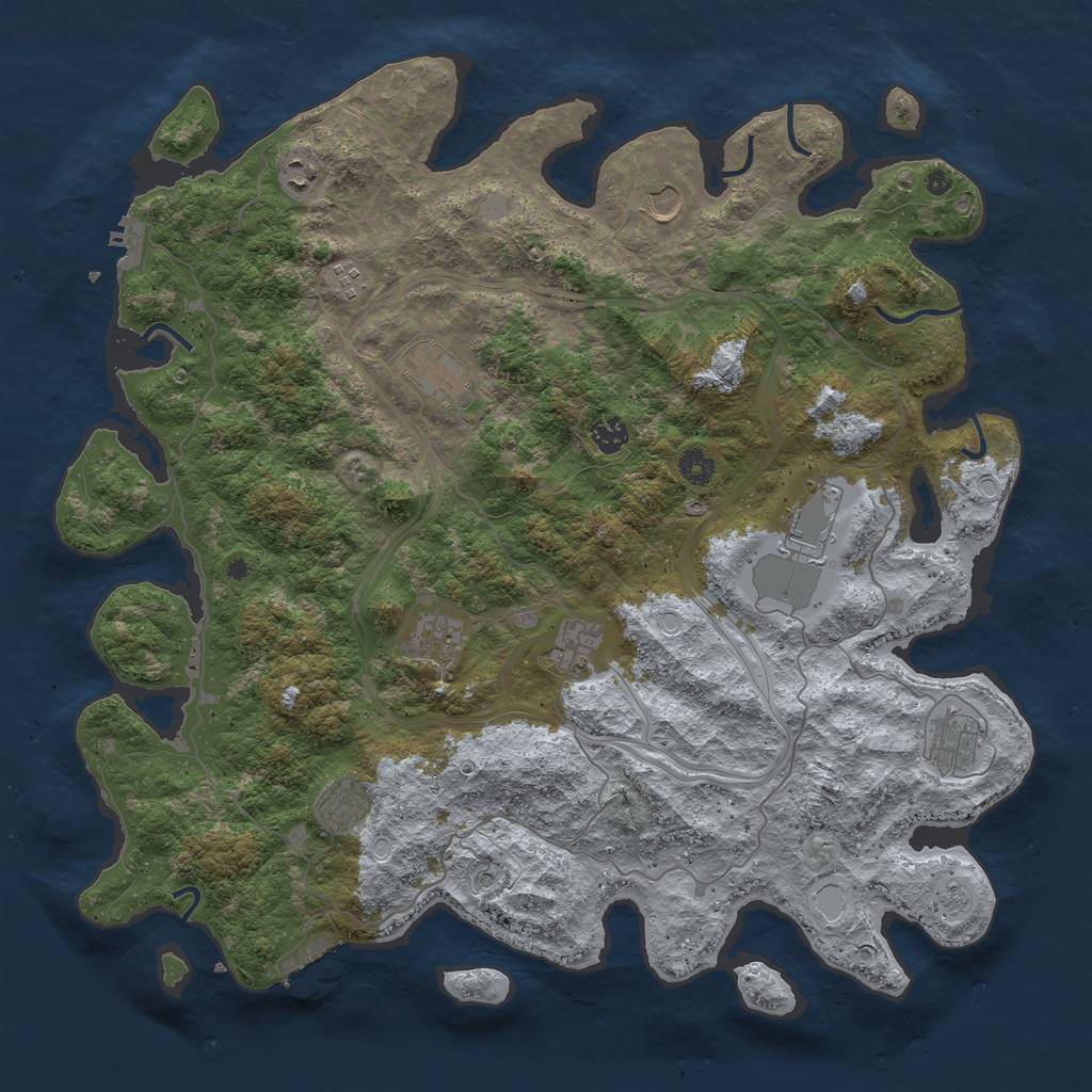 Rust Map: Procedural Map, Size: 4500, Seed: 1603314968, 17 Monuments