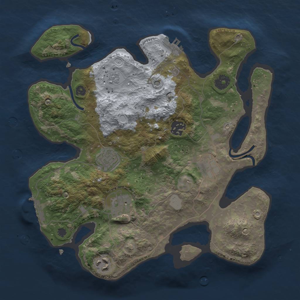 Rust Map: Procedural Map, Size: 3000, Seed: 2036117330, 12 Monuments