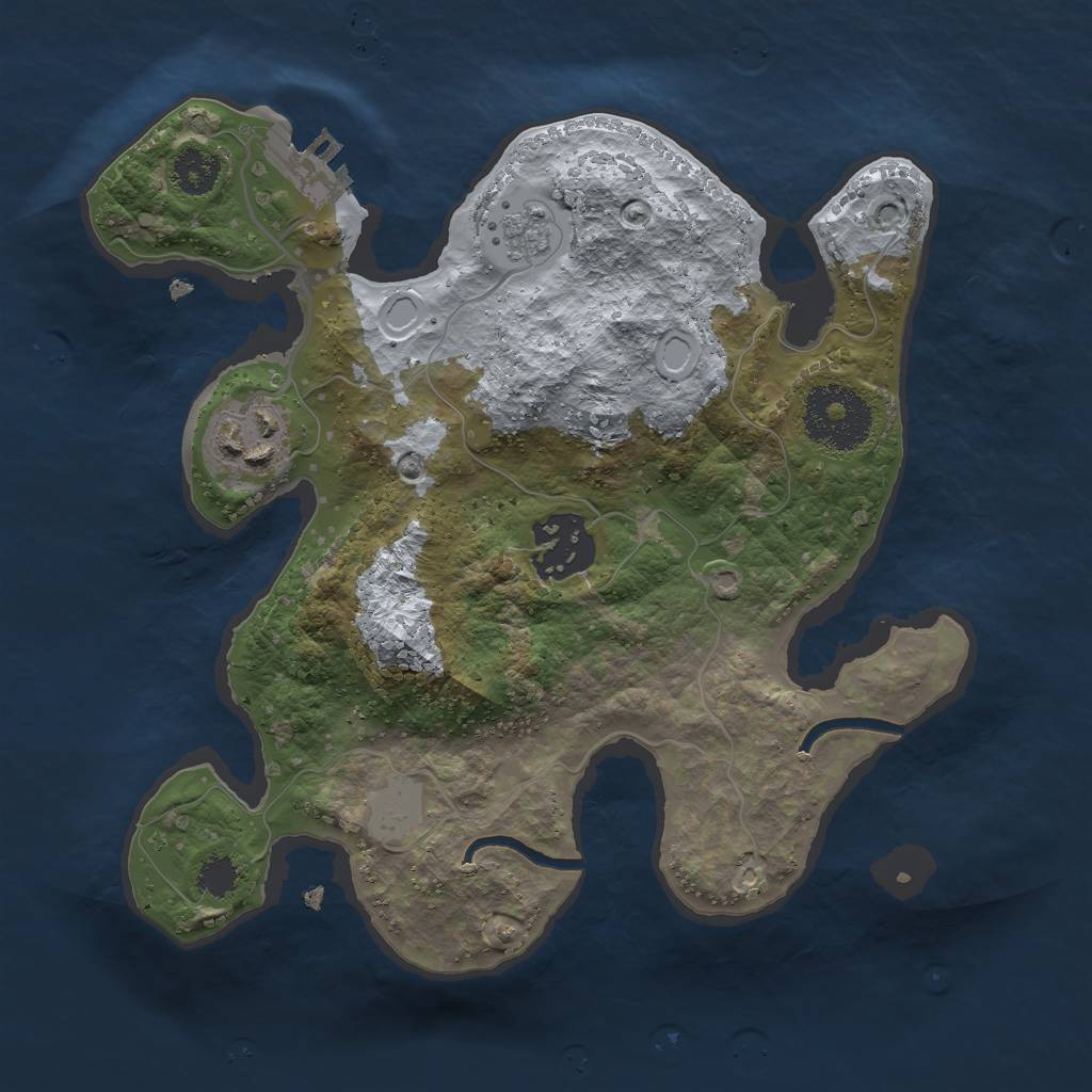 Rust Map: Procedural Map, Size: 2450, Seed: 1, 7 Monuments