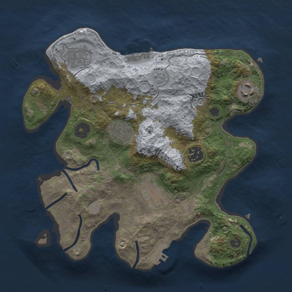 Rust Map: Procedural Map, Size: 2800, Seed: 870015306, 12 Monuments