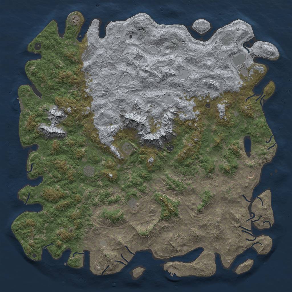 Rust Map: Procedural Map, Size: 6000, Seed: 11920, 18 Monuments