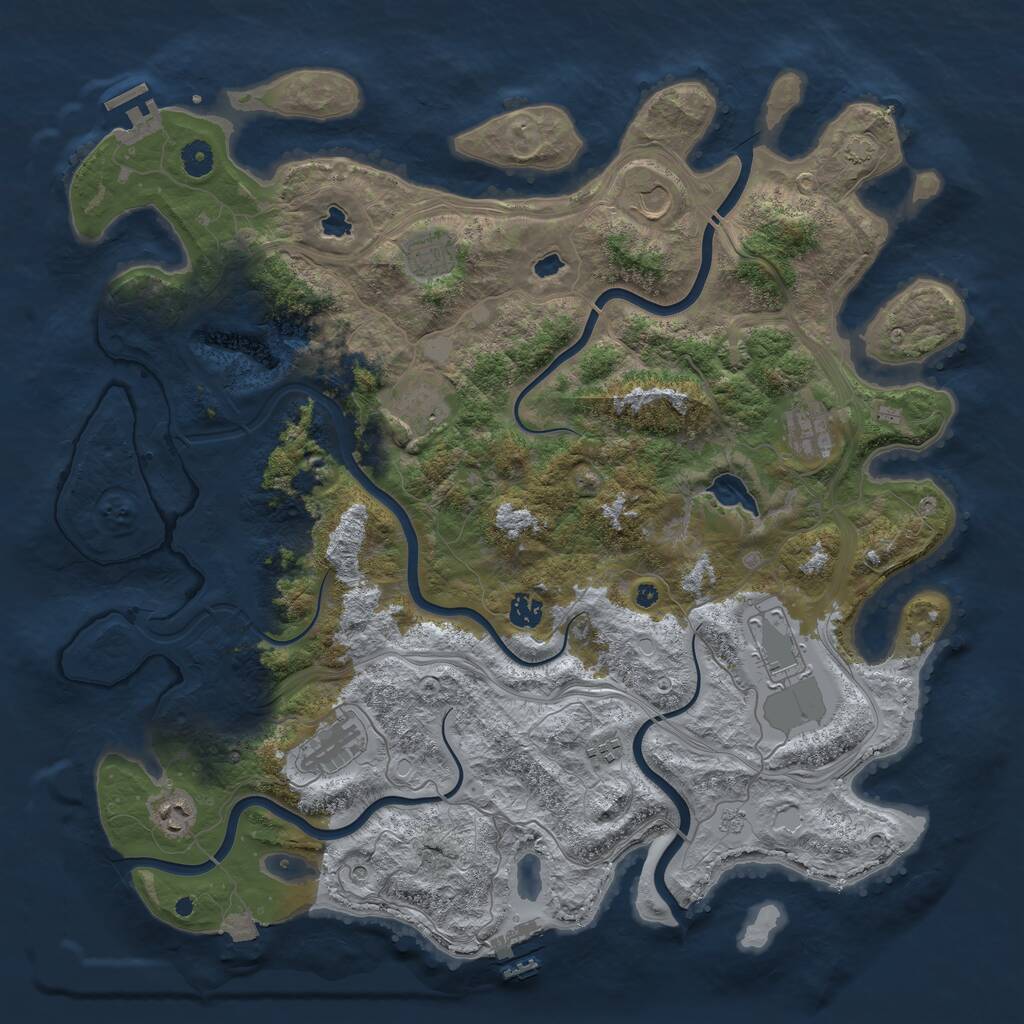 Rust Map: Procedural Map, Size: 4500, Seed: 1005501582, 15 Monuments