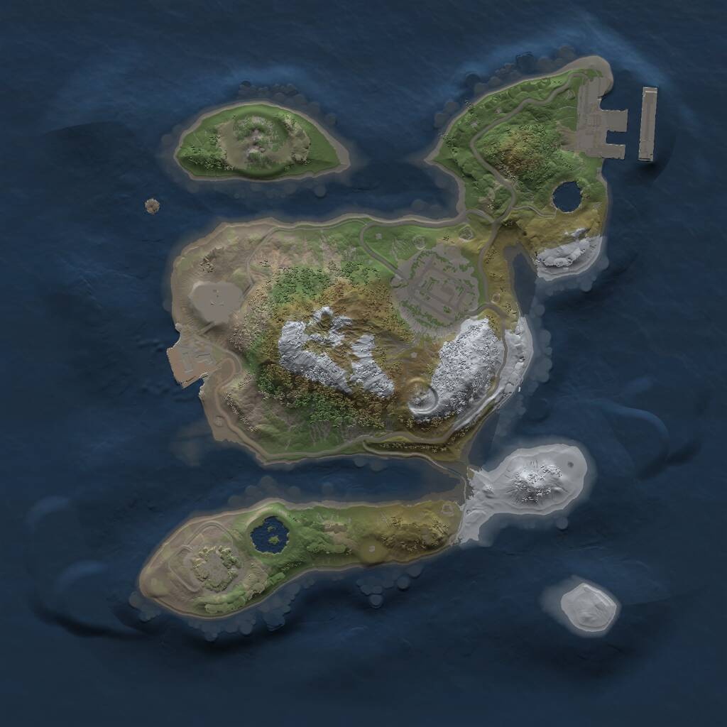 Rust Map: Procedural Map, Size: 2000, Seed: 1787023337, 4 Monuments
