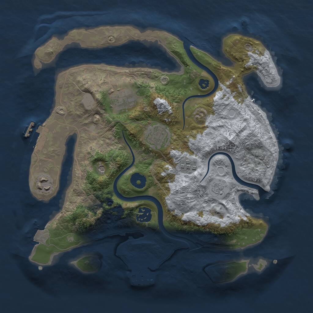 Rust Map: Procedural Map, Size: 3000, Seed: 889943241, 10 Monuments