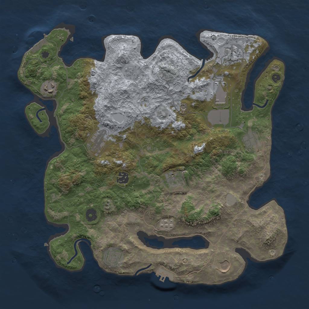 Rust Map: Procedural Map, Size: 3750, Seed: 13756489, 17 Monuments