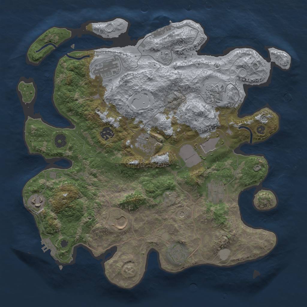 Rust Map: Procedural Map, Size: 3550, Seed: 202333, 16 Monuments