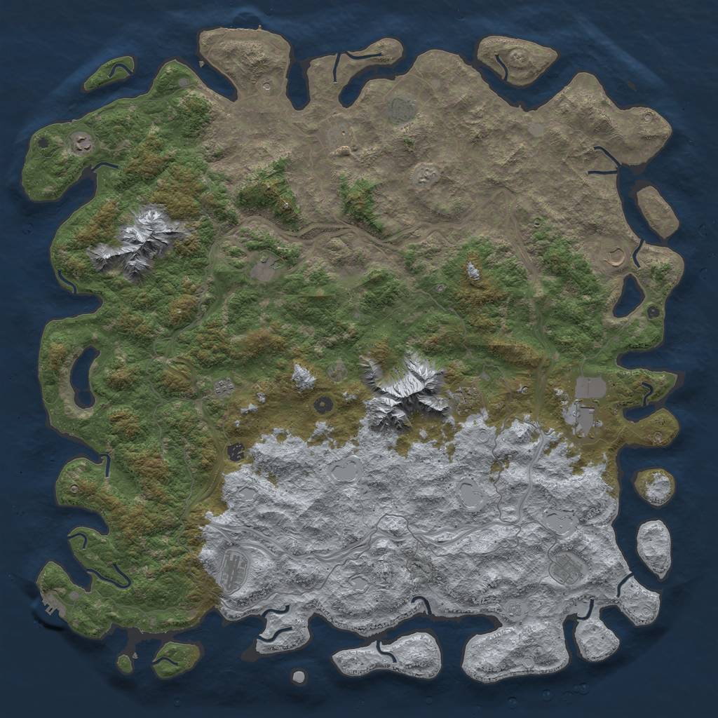 Rust Map: Procedural Map, Size: 6000, Seed: 1515208958, 18 Monuments