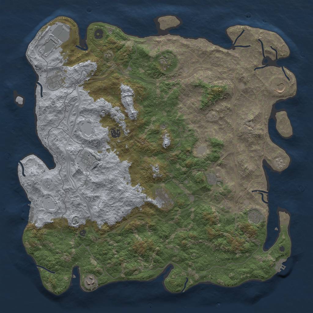 Rust Map: Procedural Map, Size: 4800, Seed: 2042914737, 18 Monuments