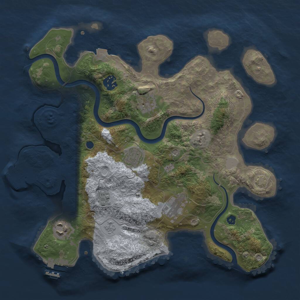 Rust Map: Procedural Map, Size: 3200, Seed: 1435433239, 12 Monuments