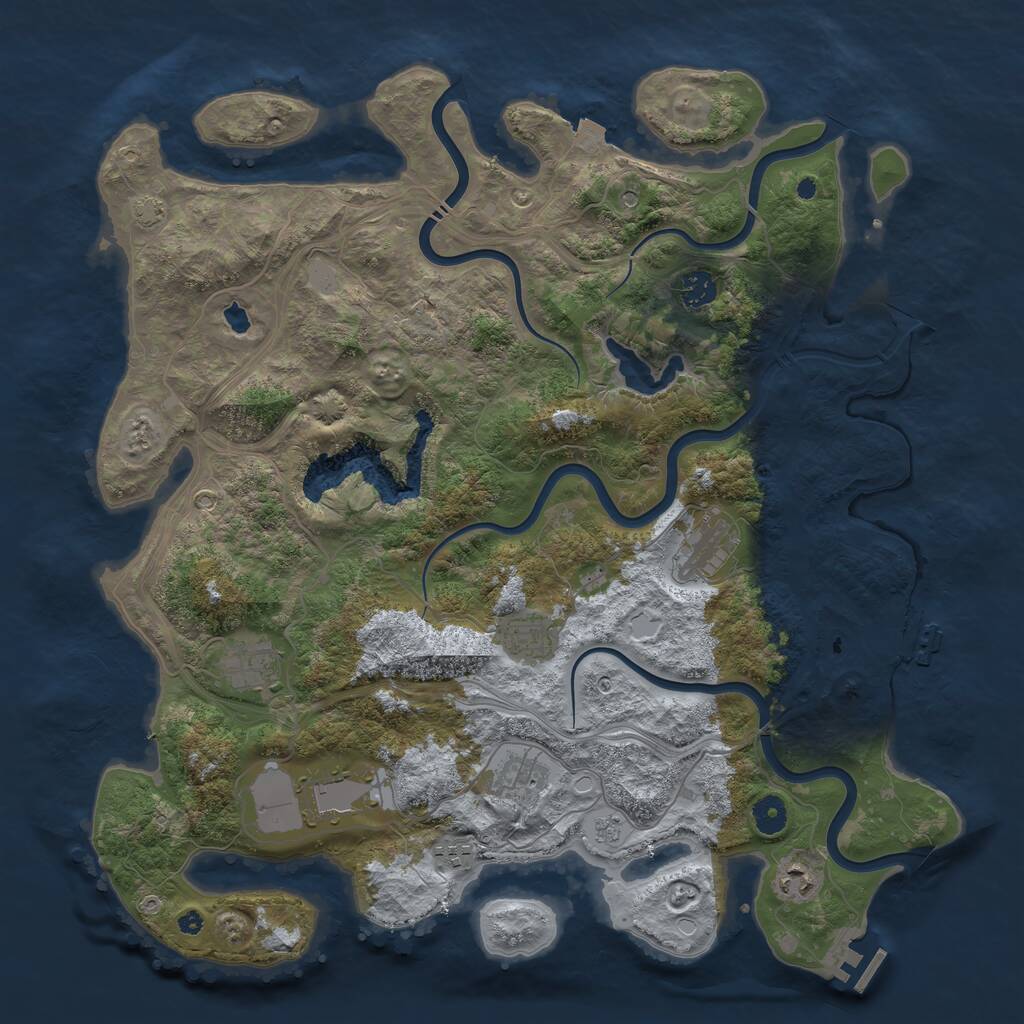 Rust Map: Procedural Map, Size: 4250, Seed: 35762910, 14 Monuments
