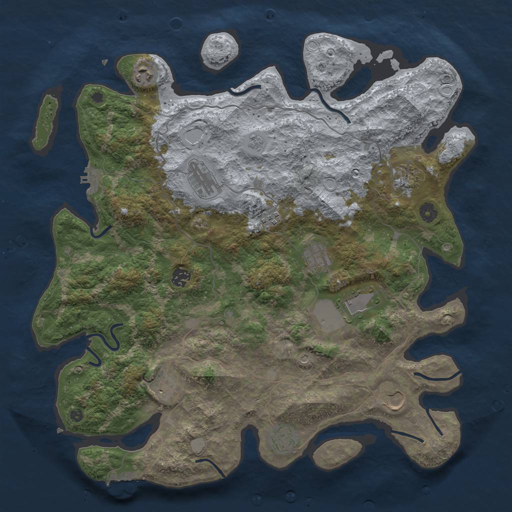 Rust Map: Procedural Map, Size: 4100, Seed: 175409118, 17 Monuments