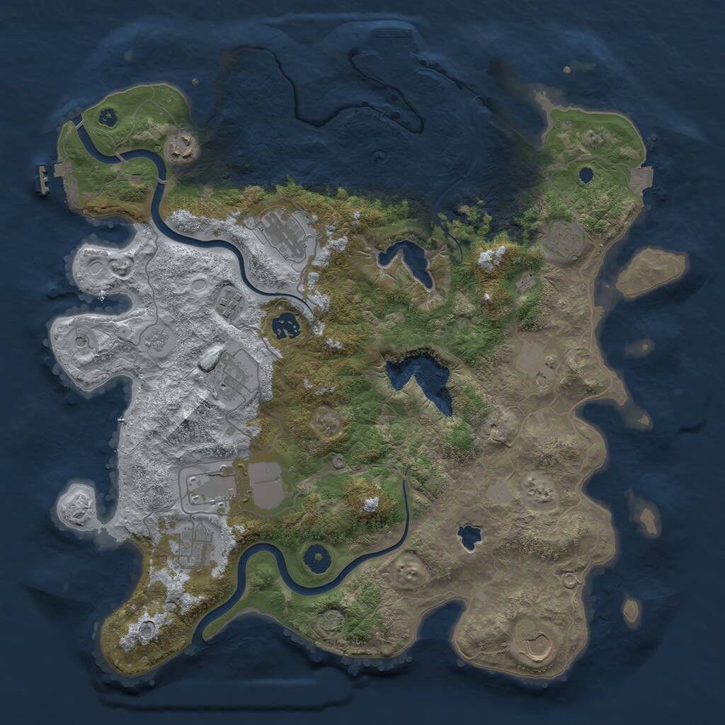 Rust Map: Procedural Map, Size: 4000, Seed: 76324578, 16 Monuments