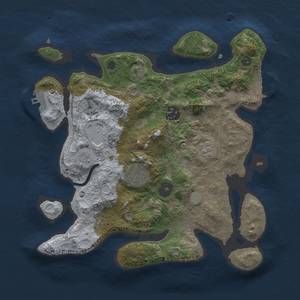 Thumbnail Rust Map: Procedural Map, Size: 3000, Seed: 1138789369, 10 Monuments