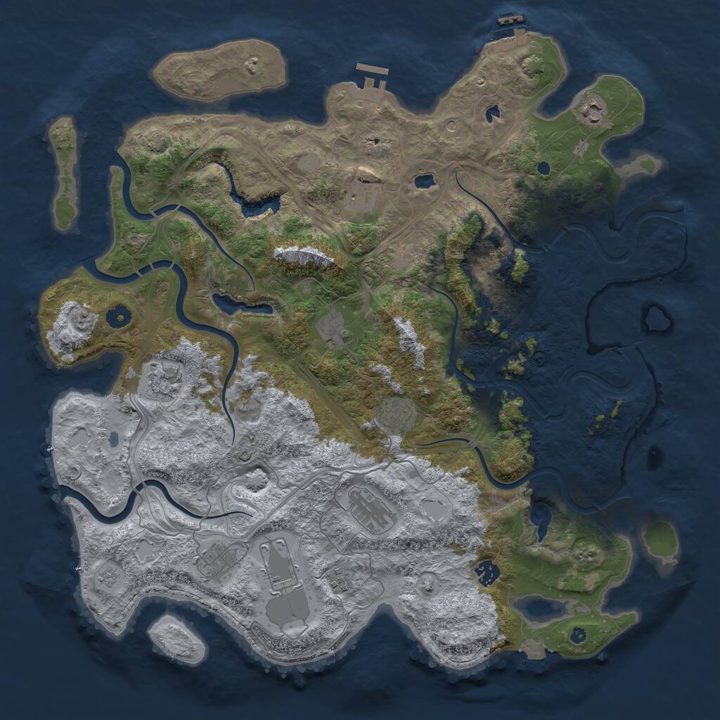 Rust Map: Procedural Map, Size: 4500, Seed: 218891725, 16 Monuments