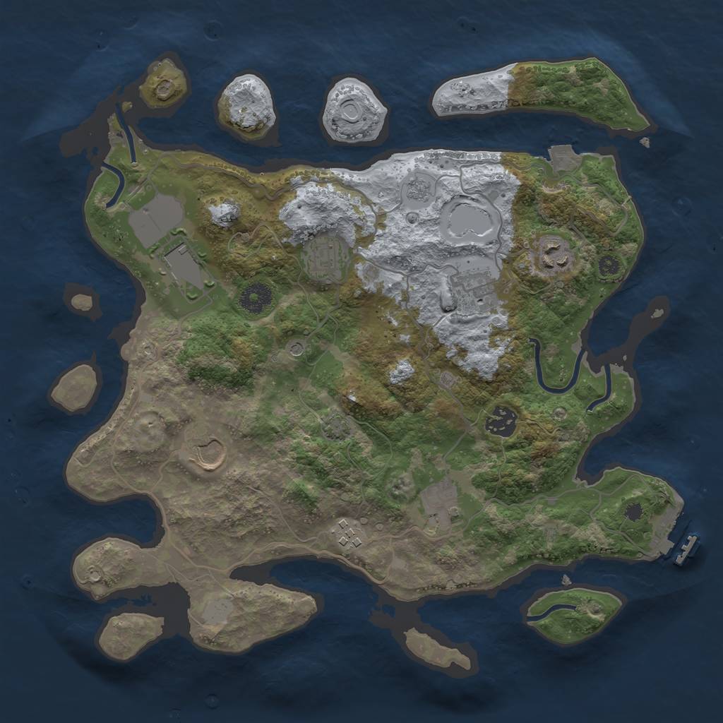 Rust Map: Procedural Map, Size: 3500, Seed: 1446210980, 15 Monuments