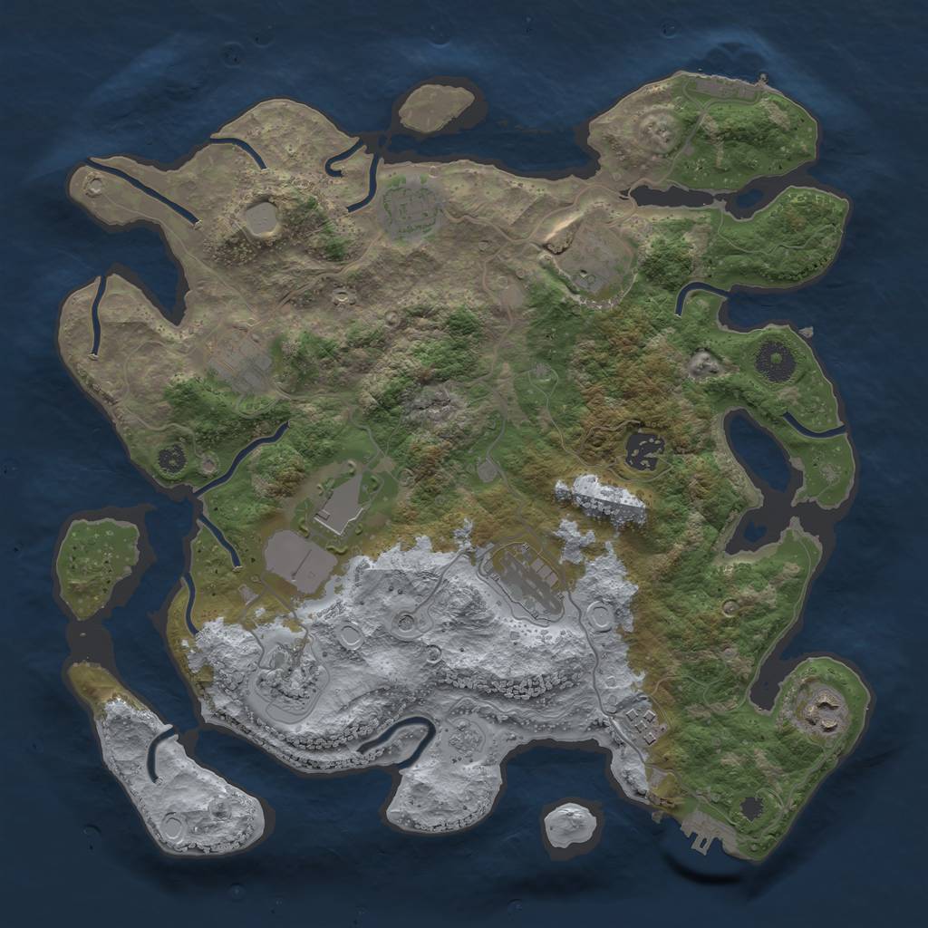Rust Map: Procedural Map, Size: 3500, Seed: 1503284913, 16 Monuments