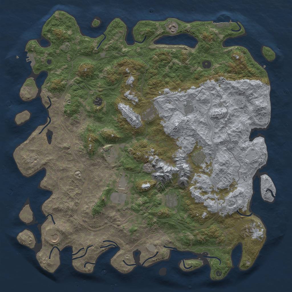 Rust Map: Procedural Map, Size: 5000, Seed: 1748432325, 18 Monuments