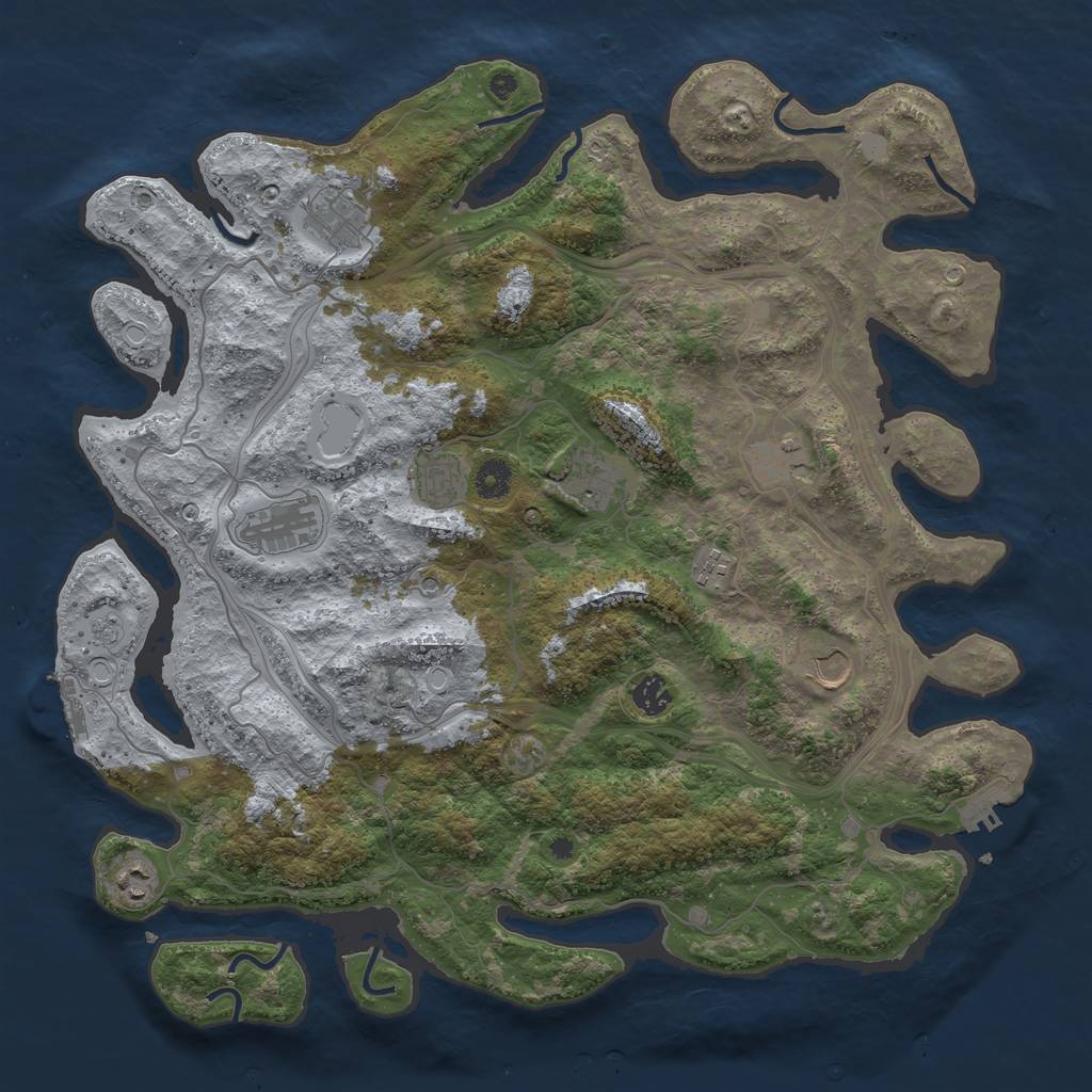 Rust Map: Procedural Map, Size: 4250, Seed: 649714355, 16 Monuments