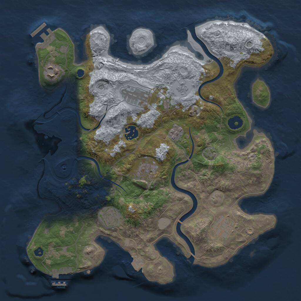 Rust Map: Procedural Map, Size: 3250, Seed: 1737149730, 13 Monuments