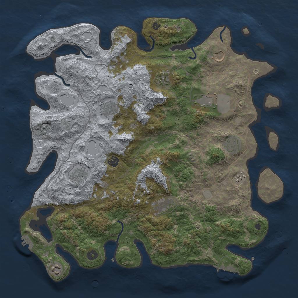 Rust Map: Procedural Map, Size: 4200, Seed: 20232, 17 Monuments