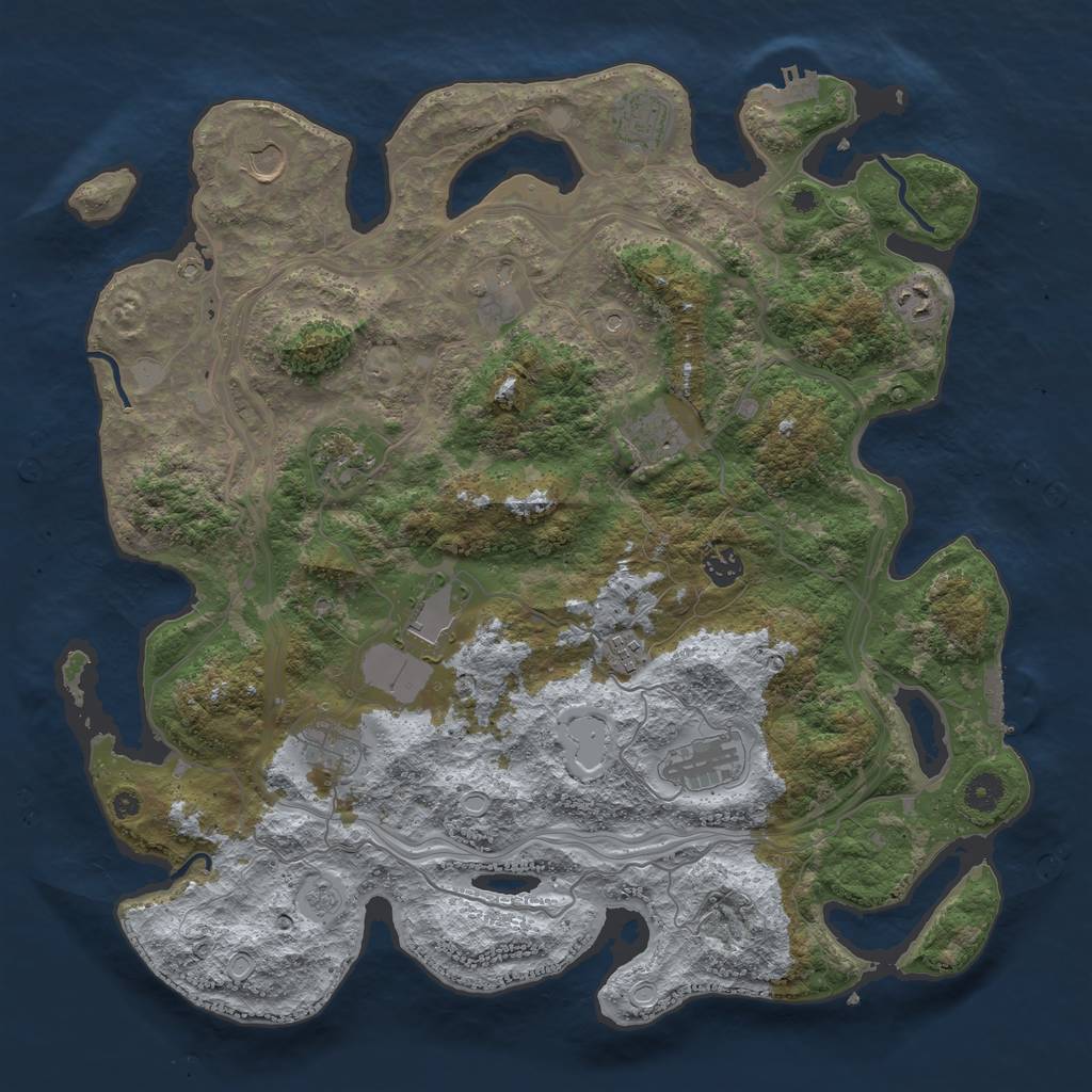 Rust Map: Procedural Map, Size: 4250, Seed: 363933827, 18 Monuments