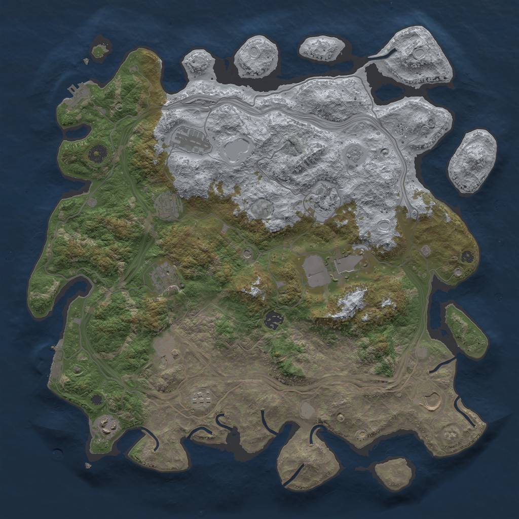 Rust Map: Procedural Map, Size: 4250, Seed: 590060002, 17 Monuments