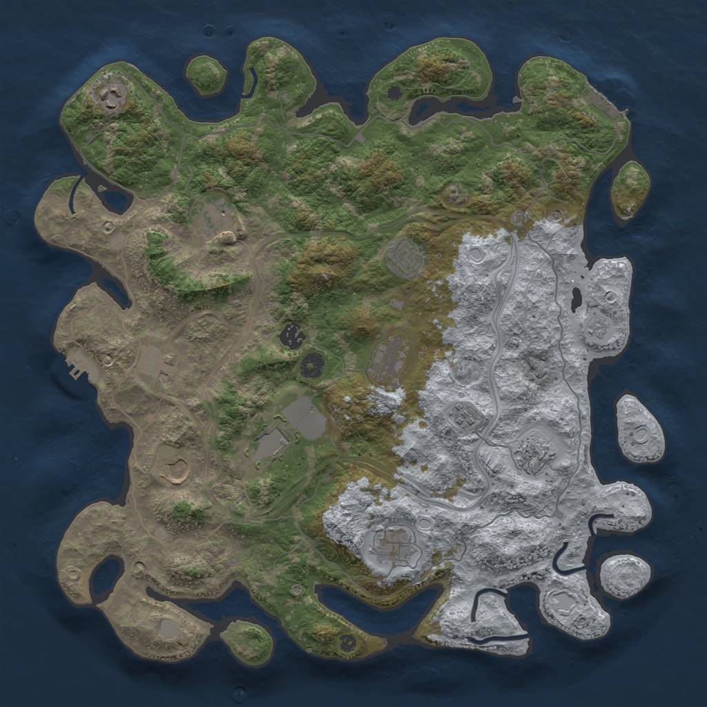 Rust Map: Procedural Map, Size: 4250, Seed: 149106089, 18 Monuments