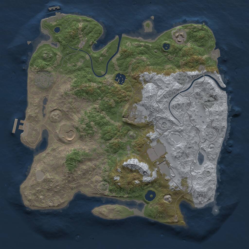 Rust Map: Procedural Map, Size: 3500, Seed: 23457890, 13 Monuments