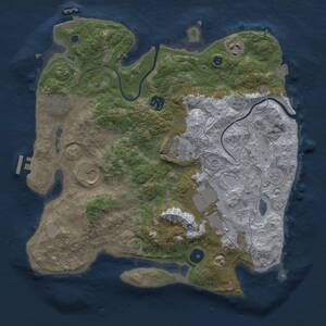Thumbnail Rust Map: Procedural Map, Size: 3500, Seed: 23457890, 13 Monuments