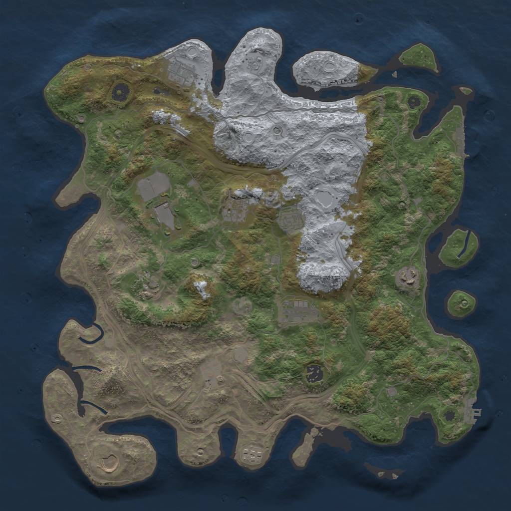Rust Map: Procedural Map, Size: 4250, Seed: 680204746, 18 Monuments