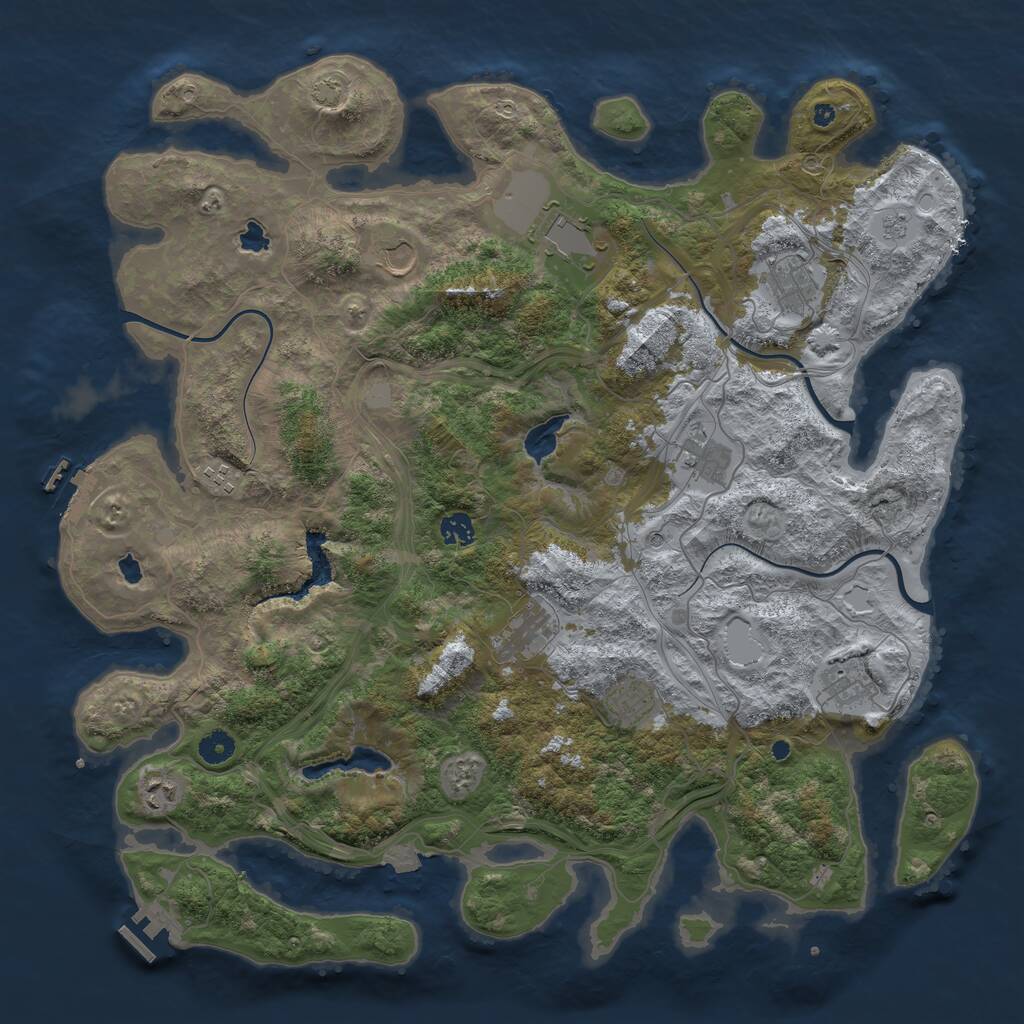 Rust Map: Procedural Map, Size: 4500, Seed: 1412628429, 16 Monuments