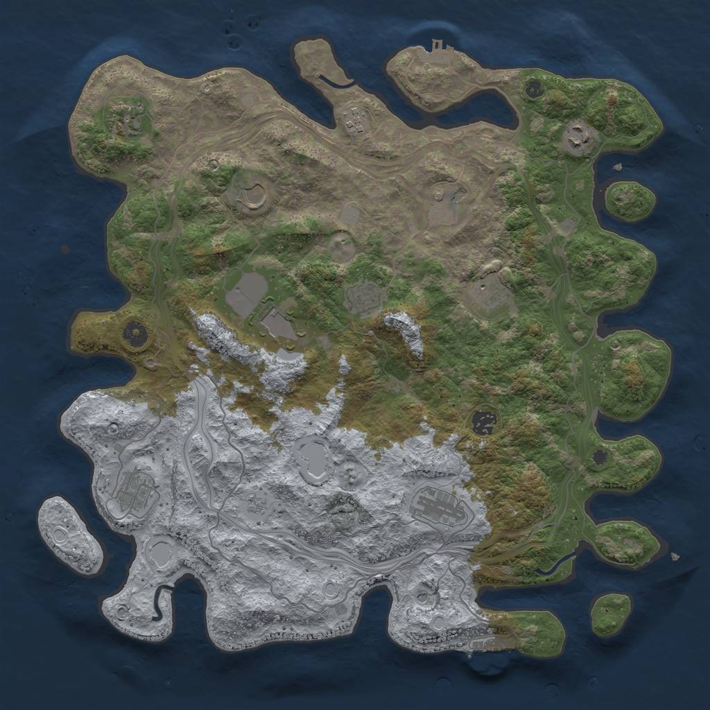 Rust Map: Procedural Map, Size: 4250, Seed: 2023248873, 18 Monuments