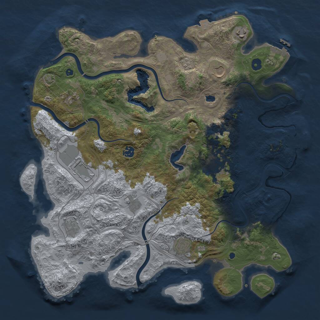 Rust Map: Procedural Map, Size: 4250, Seed: 2019756221, 16 Monuments