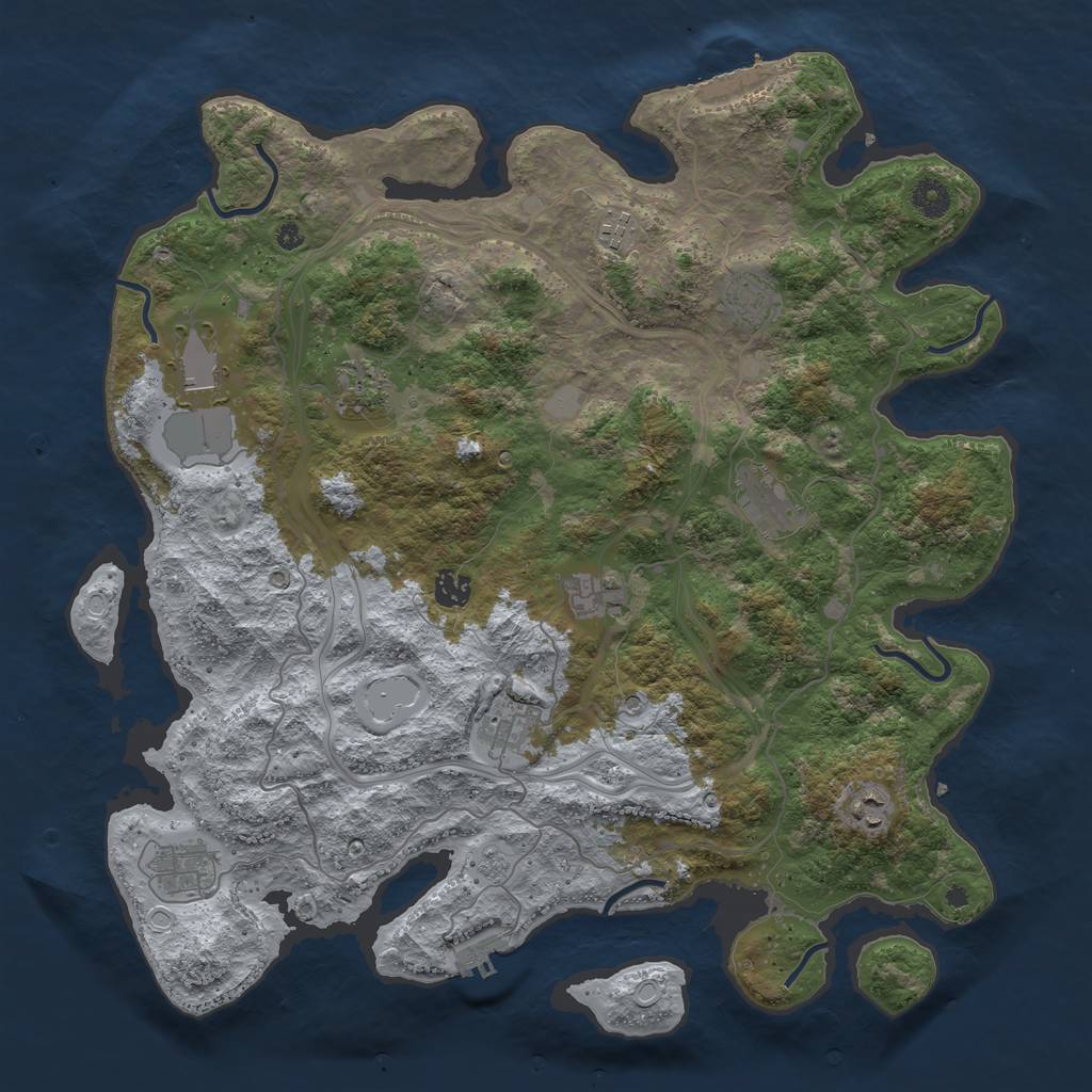 Rust Map: Procedural Map, Size: 4250, Seed: 2019756221, 17 Monuments