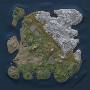 Thumbnail Rust Map: Procedural Map, Size: 3500, Seed: 848456498, 16 Monuments