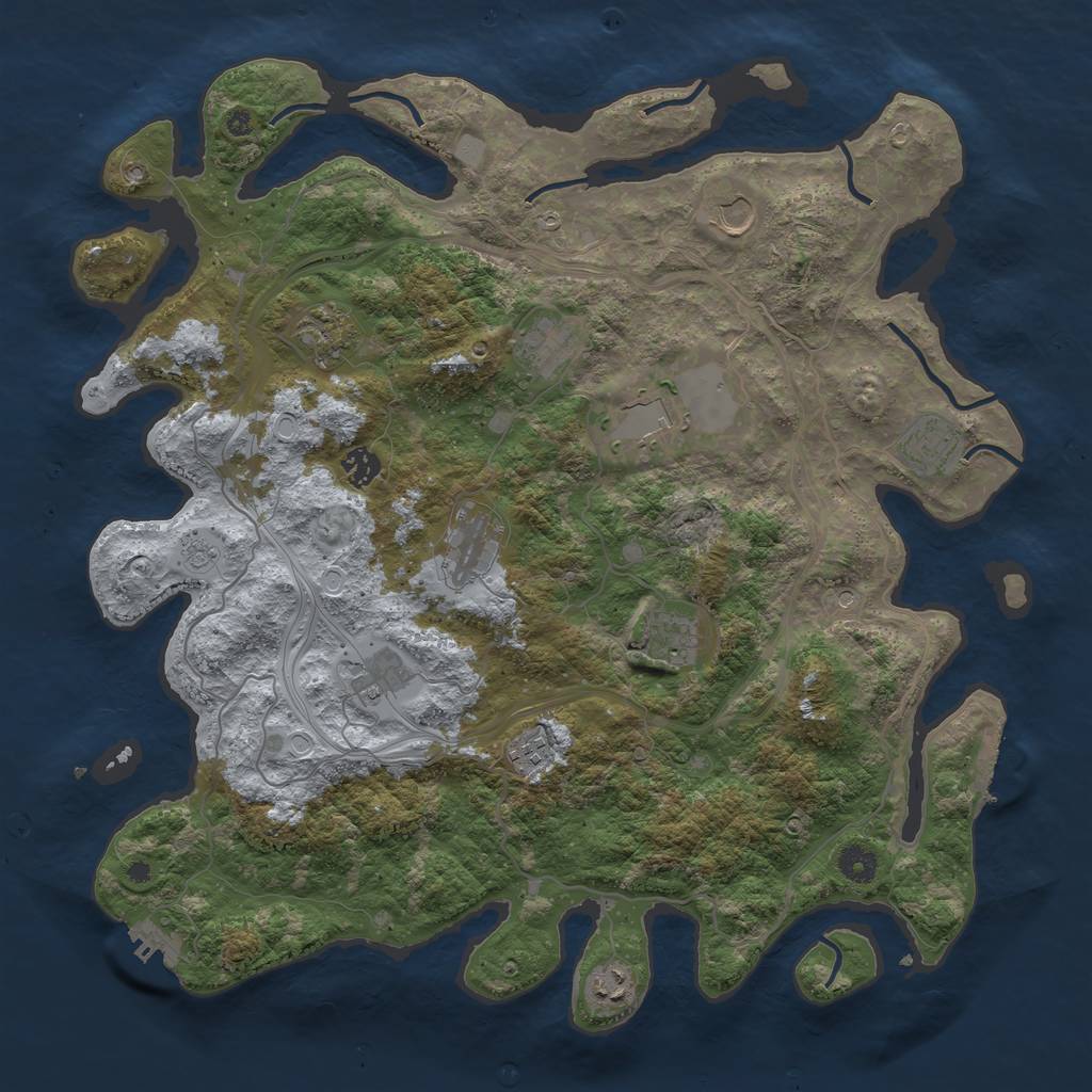 Rust Map: Procedural Map, Size: 4250, Seed: 1816343184, 18 Monuments