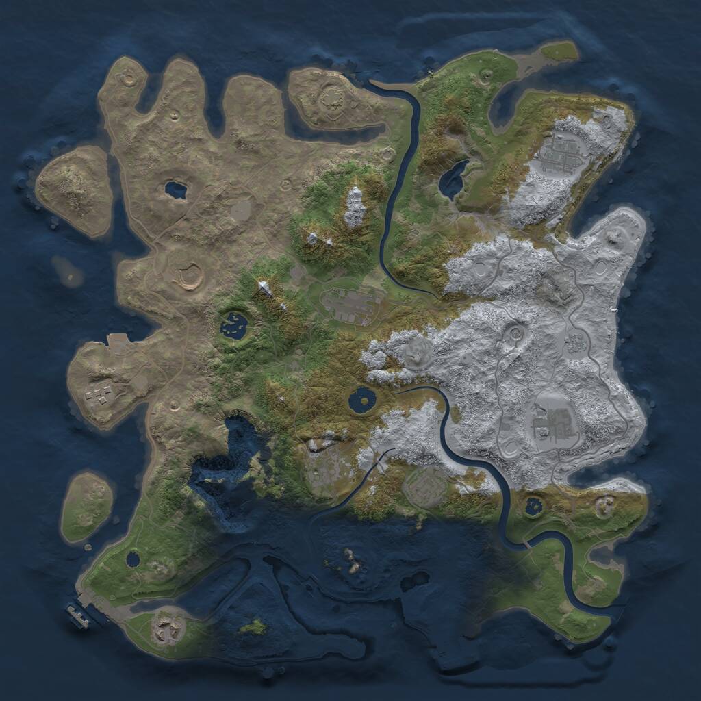 Rust Map: Procedural Map, Size: 4000, Seed: 855727999, 15 Monuments