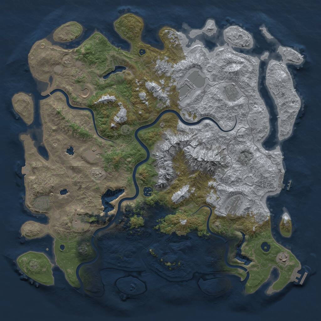 Rust Map: Procedural Map, Size: 5000, Seed: 1331, 17 Monuments