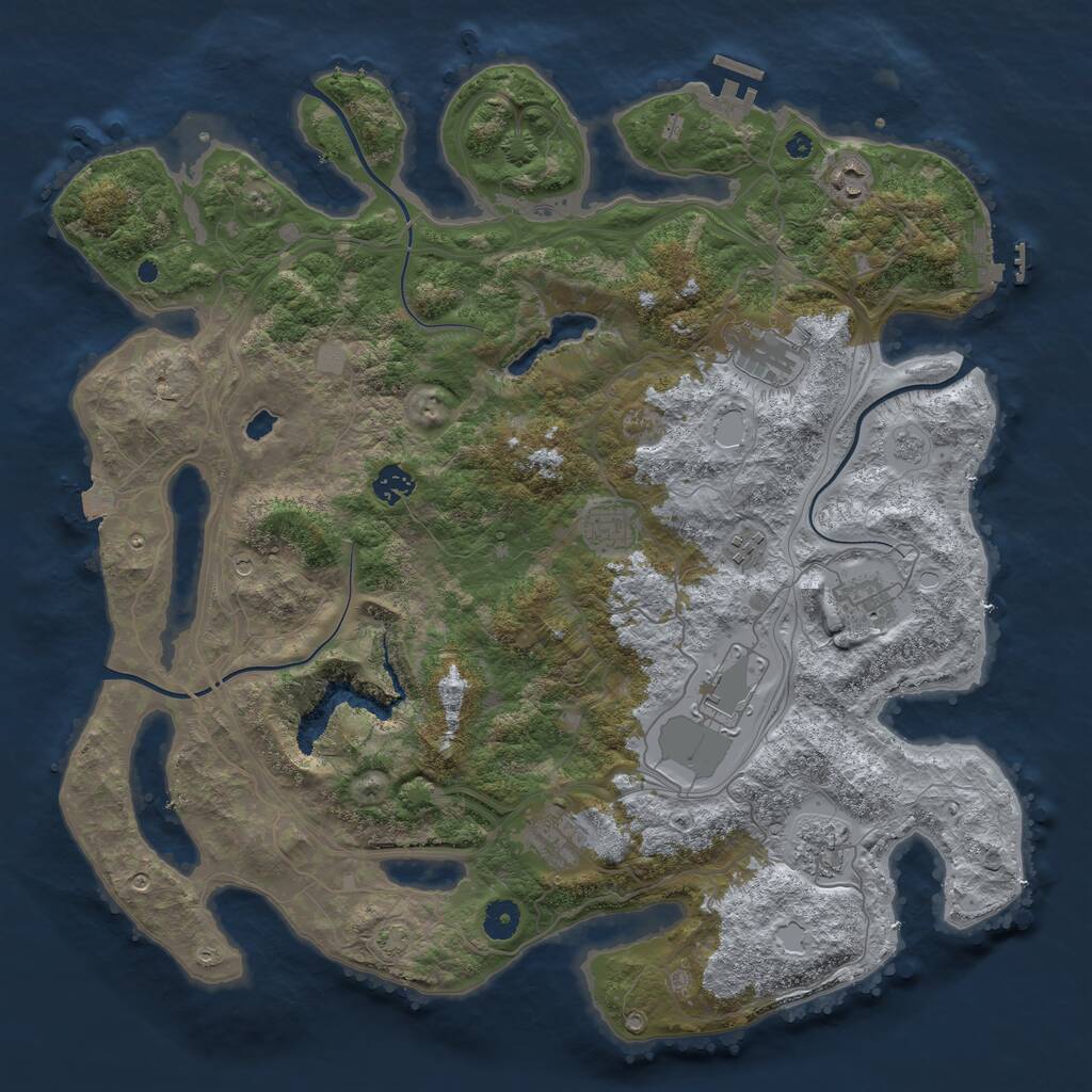Rust Map: Procedural Map, Size: 4250, Seed: 638192813, 15 Monuments