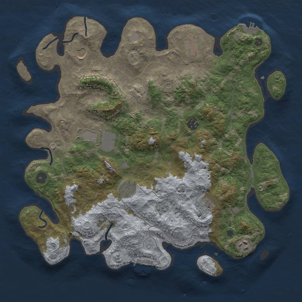 Rust Map: Procedural Map, Size: 4000, Seed: 858006529, 15 Monuments