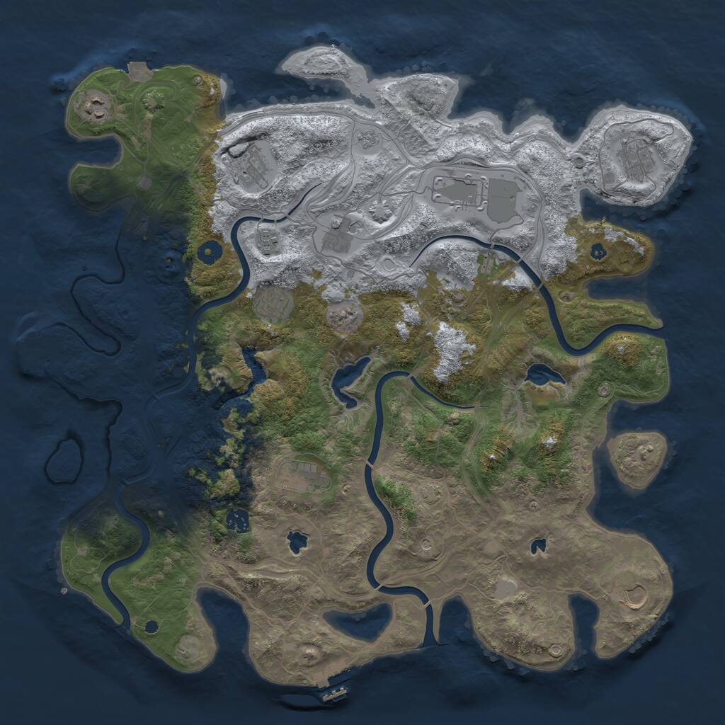 Rust Map: Procedural Map, Size: 4500, Seed: 8284, 17 Monuments