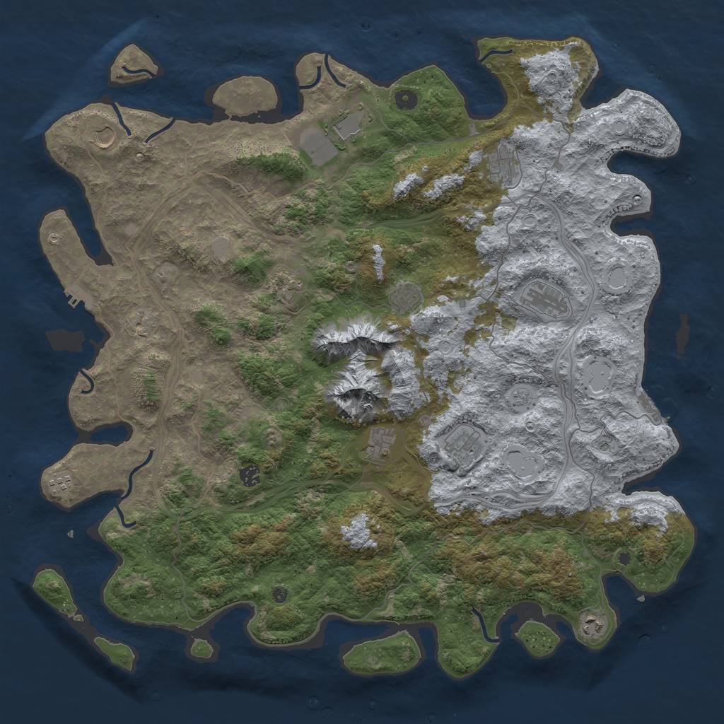 Rust Map: Procedural Map, Size: 5000, Seed: 1623415068, 18 Monuments