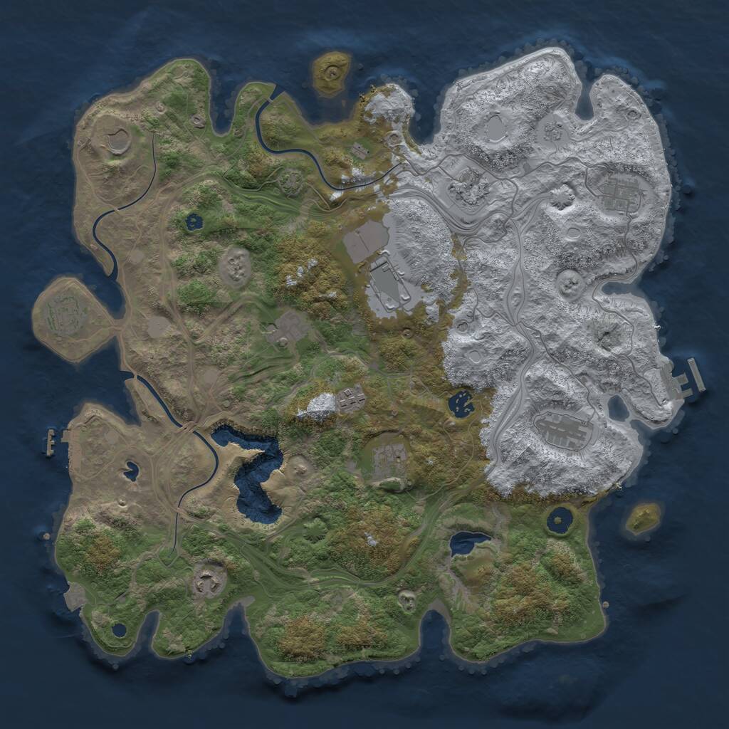 Rust Map: Procedural Map, Size: 4250, Seed: 881316065, 17 Monuments