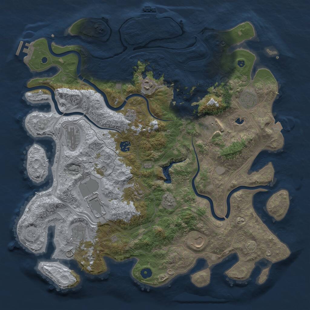 Rust Map: Procedural Map, Size: 4250, Seed: 1494085670, 16 Monuments