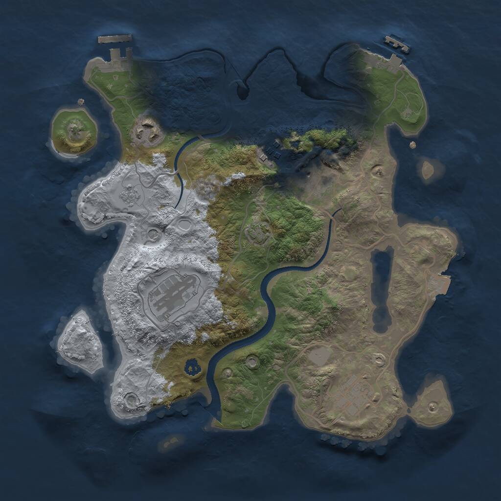 Rust Map: Procedural Map, Size: 3000, Seed: 467460253, 11 Monuments