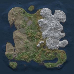 Thumbnail Rust Map: Procedural Map, Size: 3500, Seed: 18013, 14 Monuments